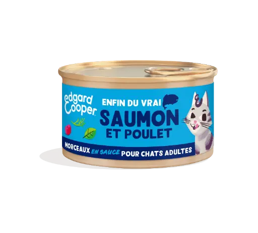 [16021] Morceaux en sauce pour chat au saumon et au poulet (85 g) - Edgard & Cooper