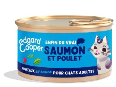 [16021] Morceaux en sauce pour chat au saumon et au poulet (85 g) - Edgard & Cooper