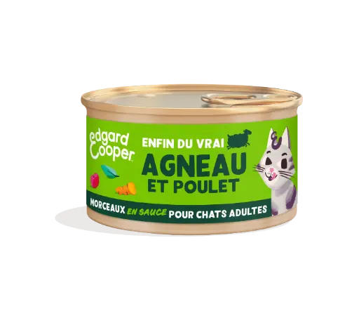 [16022] Morceaux en sauce pour chat à l'agneau et au poulet (85 g) - Edgard & Cooper