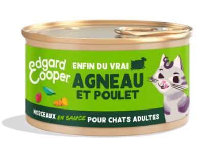 [16022] Morceaux en sauce pour chat à l'agneau et au poulet (85 g) - Edgard & Cooper