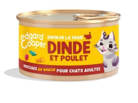 [16023] Morceaux en sauce pour chat à la dinde et au poulet (85 g) - Edgard & Cooper