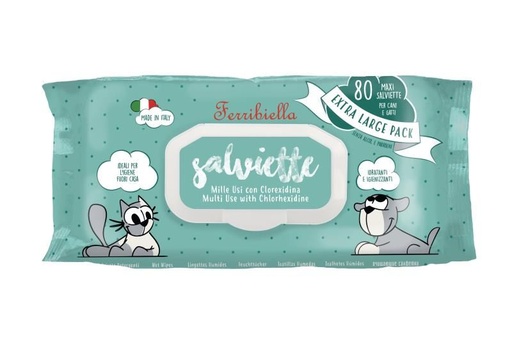 [16056] Lingettes humides Aloe Vera / Chlorhexidine x80 - Ferribiella