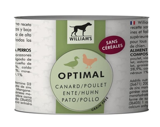 [16133_28720] Pâtée pour chien William's Optimal au canard et poulet (400 g) - William's