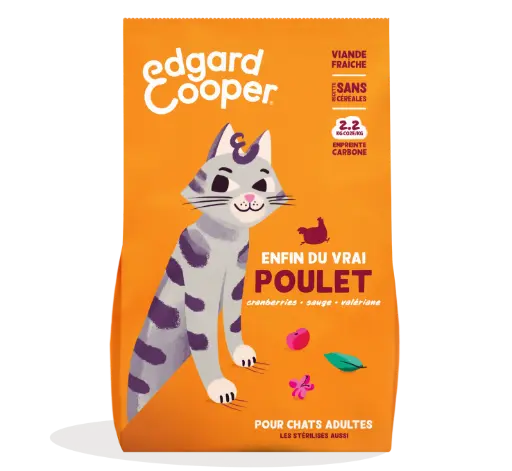 [16196_28814] Croquettes pour chat adulte au poulet (2 kg) - Edgard & Cooper