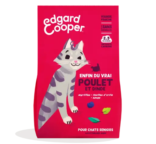[16199] Croquettes pour chat senior au poulet et à la dinde (2 kg) - Edgard & Cooper
