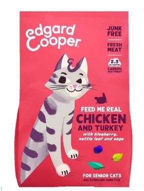 [16199] Croquettes pour chat senior au poulet et à la dinde (2 kg) - Edgard & Cooper