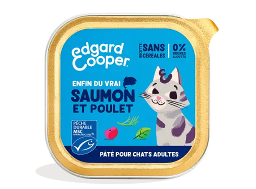 [16203] Pâté moelleuse pour chat au saumon et au poulet (85 g) - Edgard & Cooper