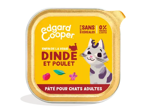 [16204] Pâté moelleuse pour chat à la dinde et au poulet (85 g) - Edgard & Cooper