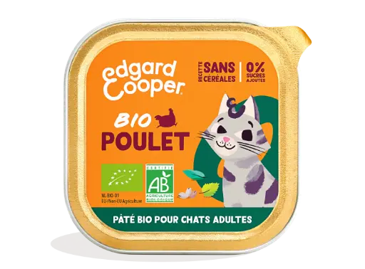 [16206] Pâté moelleuse pour chat au poulet bio (85 g) - Edgard & Cooper