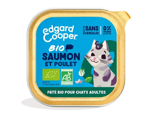 [16207] Pâté moelleuse pour chat au saumon et au poulet bio (85 g) - Edgard & Cooper
