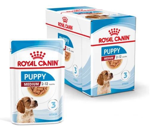 [16218] Bouchées en sauce Puppy Medium (10 sachets 140 g) - Royal Canin