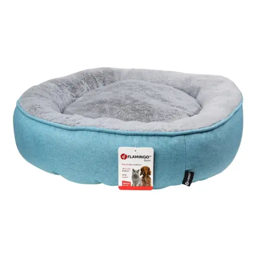 [16300] Panier Isidoor rond pour chat bleu - Flamingo