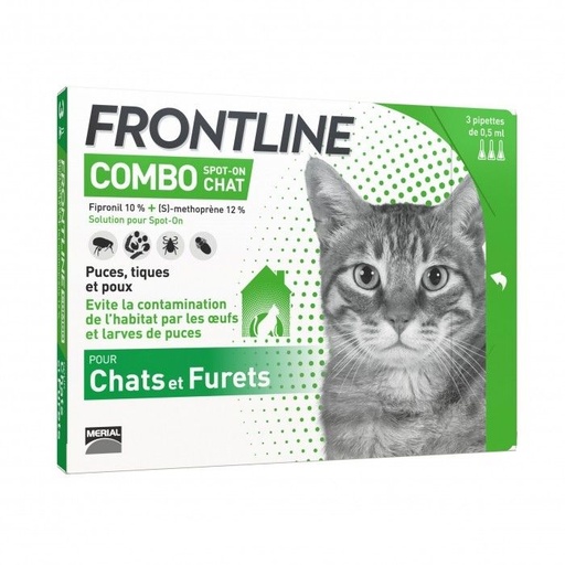 [1778_4938] Frontline Combo Spot On Chat/Furet (3 pipettes) - Merial