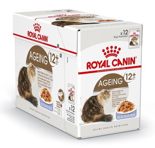 [4643_10094] Feline Nutrition Ageing +12 "en gelée" (12 sachets 85 g) - Royal Canin