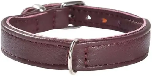 [5214_11166] Collier "Escapade"' en cuir d'agneau - Prune (Taille 25) - Bobby