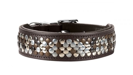 [5369_11638] Collier "Arizona" en cuir de boeuf souple - Noir (Taille 37) - Hunter