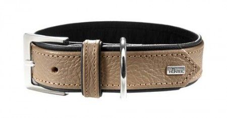 [5370_11742] Collier "Capri" en cuir de boeuf nappa - Pétrole (Taille 35) - Hunter