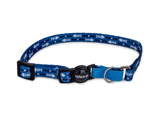 [53923] Collier chat poissons bleu - Vadigran