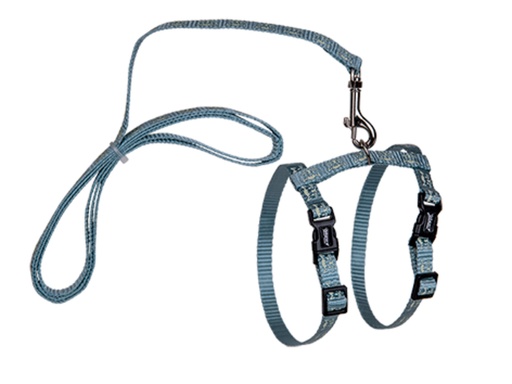 [53949-002] Kit chat harnais + laisse Glow Up (Bleu) - Vadigran