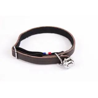 [53970-005] Collier pour chat en cuir Farandole (Marron) - Martin Sellier
