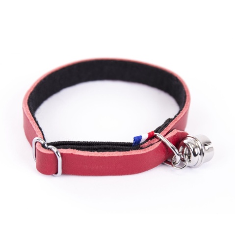 [53989-005] Collier pour chat en cuir feutrine (Marron) - Martin Sellier