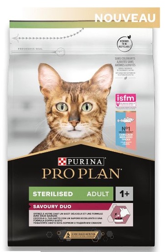 [54107] PRO PLAN Sterilised Adult 1+ cabillaud et truite (3 kg) - Purina