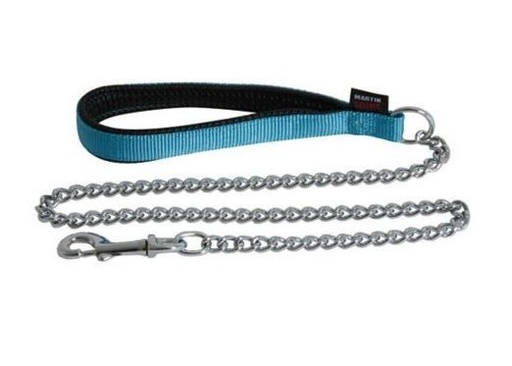 [54282-009] Laisse en chaîne fine - Turquoise (Taille 1) - Martin Sellier