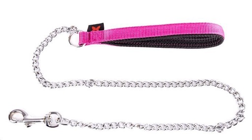 [54282-011] Laisse en chaîne fine - Rose (Taille 2) - Martin Sellier