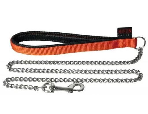 [54282-015] Laisse en chaîne fine - Orange (Taille 1) - Martin Sellier