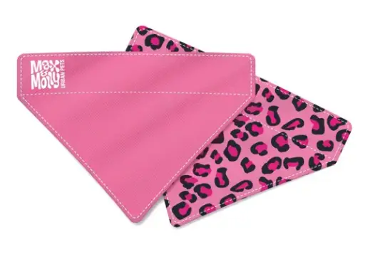 [54294-002] Bandana réversible Léopard rose (S) - Max & Molly