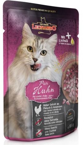 [54347] Sachet de poulet pour chat (85 g) - Leonardo