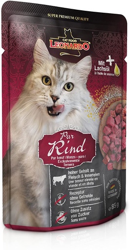 [54353] Sachet de boeuf pour chat (85 g) - Léonardo