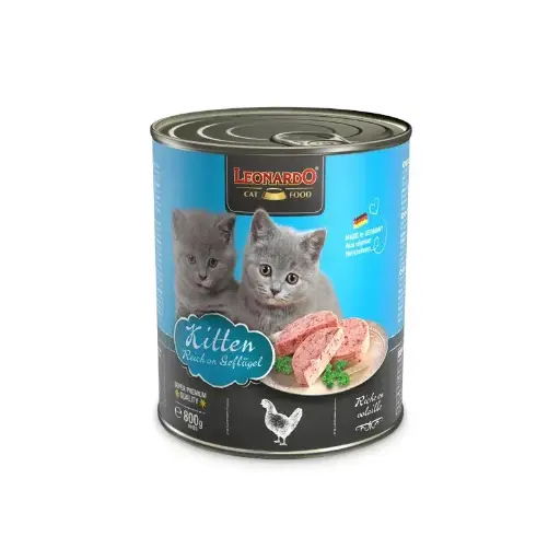 [54438] Boite de patée riche en volaille pour kitten (800 g) - Léonardo