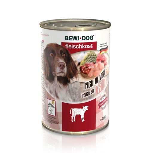 [54505-002] Pâtée en boite pour chien au veau (400 g) - BewiDog