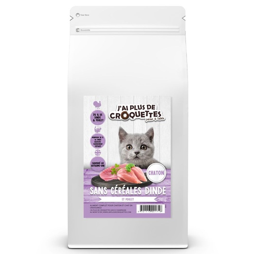 [54684-002] Chaton - Recette "Dinde et Poulet" (1.5 kg) - J'ai plus de croquettes