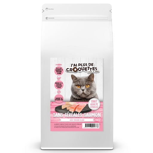 [54693-001] Chat Adulte Stérilisé - Saumon avec Poisson blanc (5 kg) - J'ai plus de croquettes