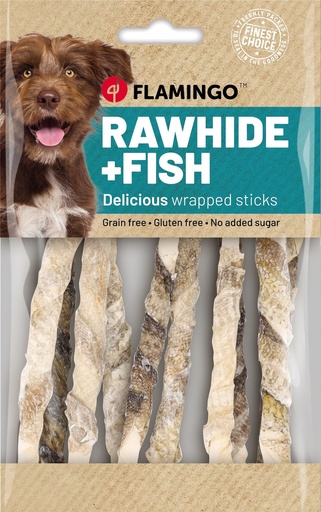 [54853] Friandises R'hide batônnets enveloppés avec peau de poisson (85 g) - Flamingo