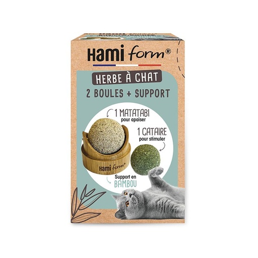 [54905] Boules Cataire et Matatabi + support bambou - Hamiform
