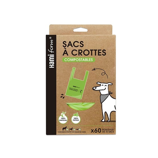 [54907] Sacs à crottes compostables x60 - Hamiform