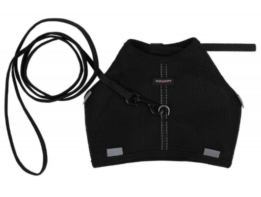 [54947] Harnais + Laisse Soft noire pour chat - Wouapy