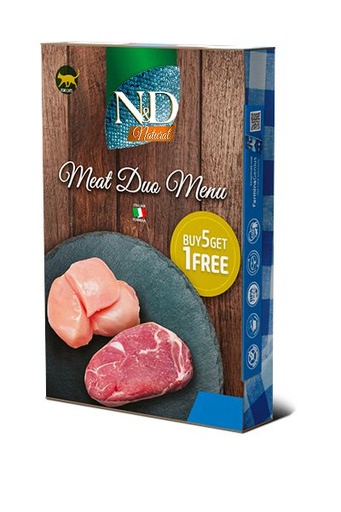 [55023] N&D Natural Meat Duo Menu 6 pièces (6 x 70 g) - Farmina