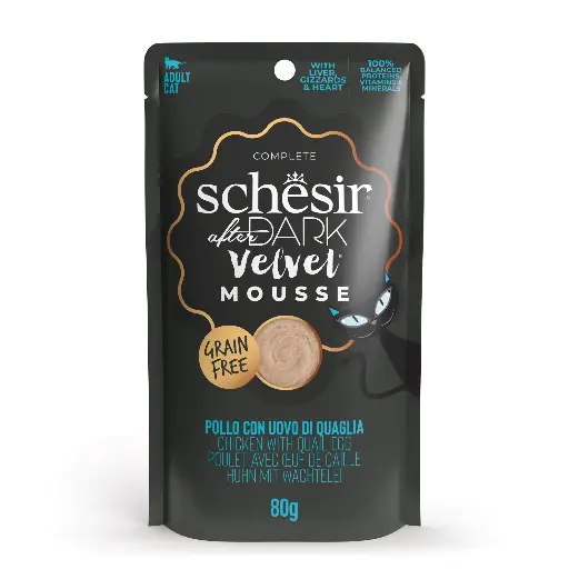 [55038] Sachet After Dark de Poulet/Oeuf de caille en mousse Chat (80 g) - Schesir
