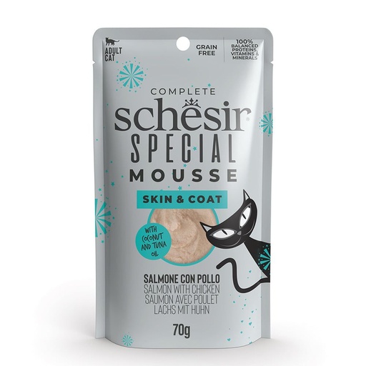 [55054] Sachet Special Skin & Coat Saumon/Poulet en mousse (70 g) - Schesir