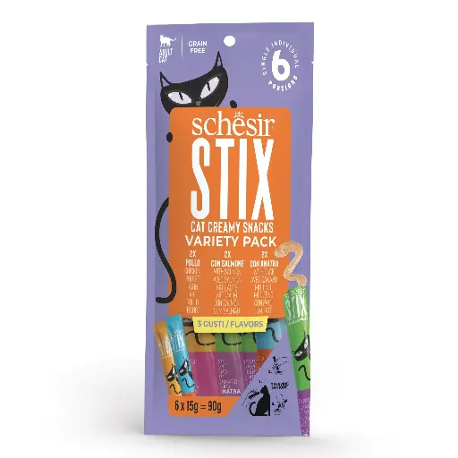 [55062] Stix Variety Mix en mousse crémeuse (6 x 15 g) - Schesir