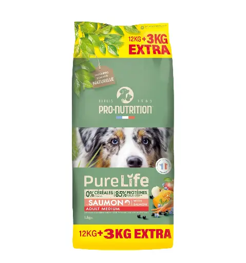 [55078-003] PURE LIFE Adult Medium (12 kg dont 3 kg offerts) - Pro-Nutrition Flatazor