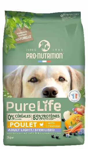 [55080-002] PURE LIFE Chien Adult Poulet Light/Stérilisé (2 kg) - Pro-Nutrition Flatazor