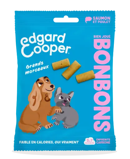 [55087] Friandises Bonbons Saumon Grands morceaux (50 g) - Edgard & Cooper