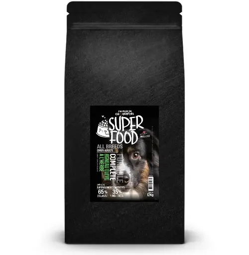 [55138-001] Super Food All Breeds pour Chien adulte à l'agneau (12 kg) - J'ai plus de croquettes