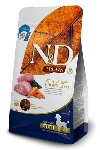 [55178-001] N&D Brown Agneau, Spiruline et Carotte Adulte Mini (2 kg) - Farmina