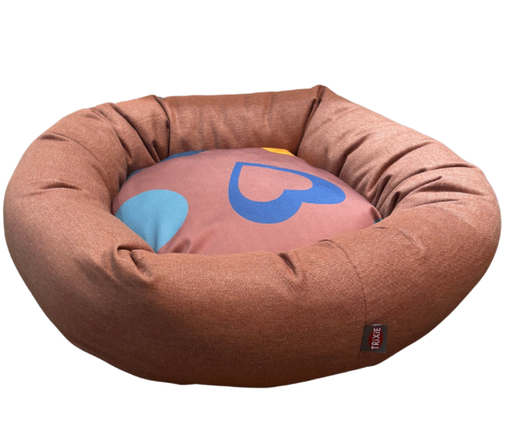 [55273] Lit Hearts rond (diamètre 50 cm) Rouille - Trixie